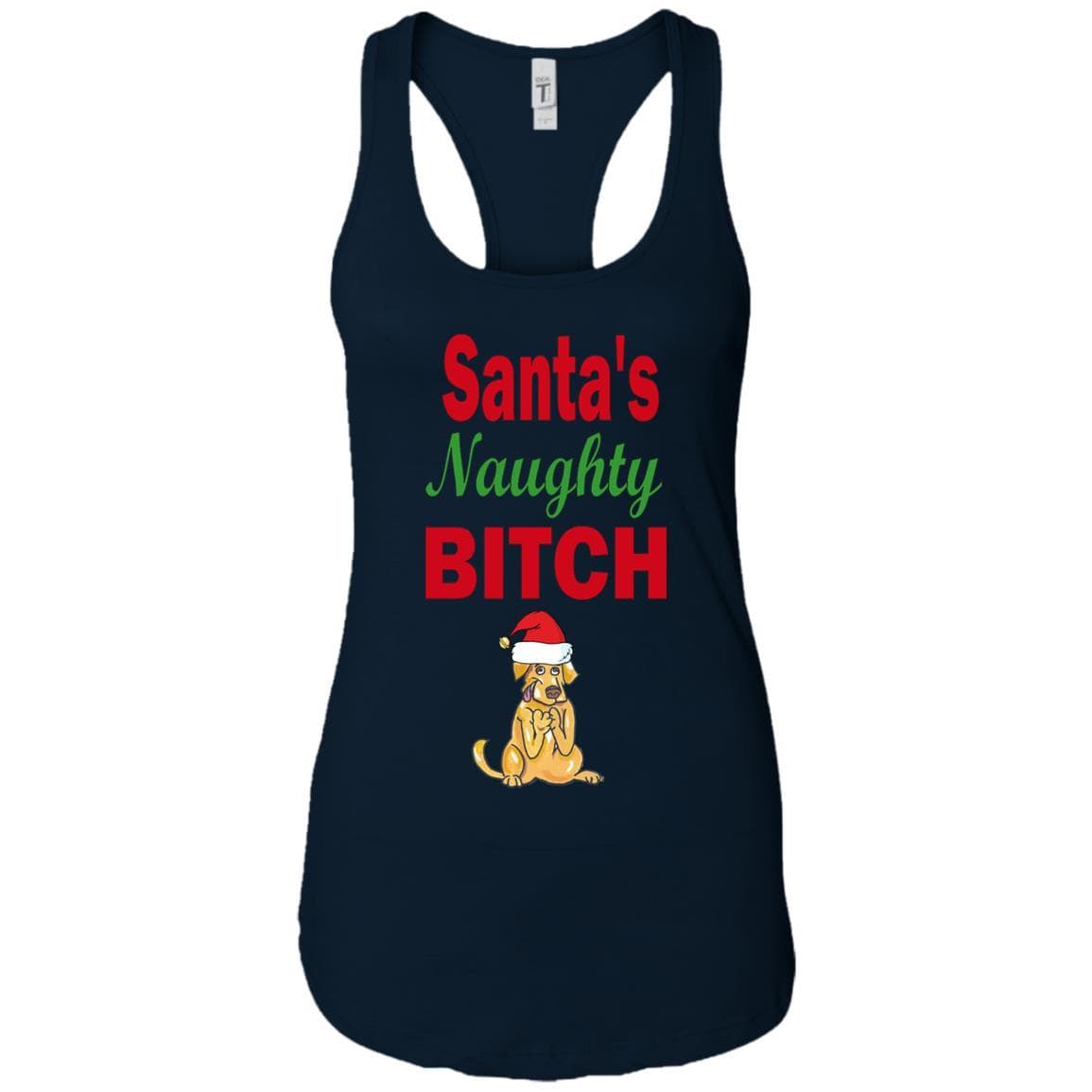 T-Shirts Midnight Navy / X-Small WineyBitches.co Santa's Naughty Bitch-Personalized Racerback Tank WineyBitchesCo
