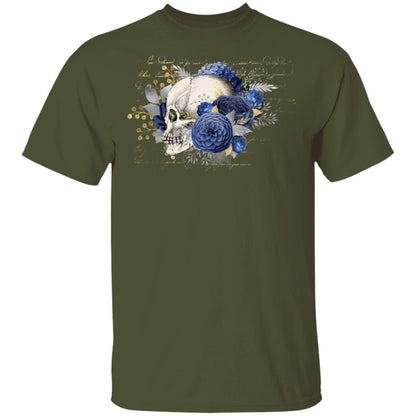 T-Shirts Military Green / S Winey Bitches Co Skull Design #5 5.3 oz. T-Shirt WineyBitchesCo