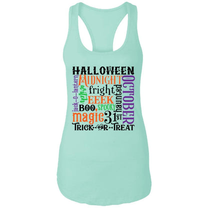 T-Shirts Mint / X-Small Winey Bitches Co "Halloween Word Jumble" Ladies Ideal Racerback Tank WineyBitchesCo