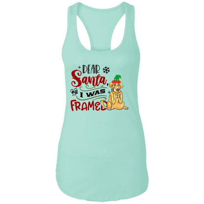 T-Shirts Mint / X-Small WineyBitches.Co "Dear Santa I Was Framed" Ladies Ideal Racerback Tank WineyBitchesCo