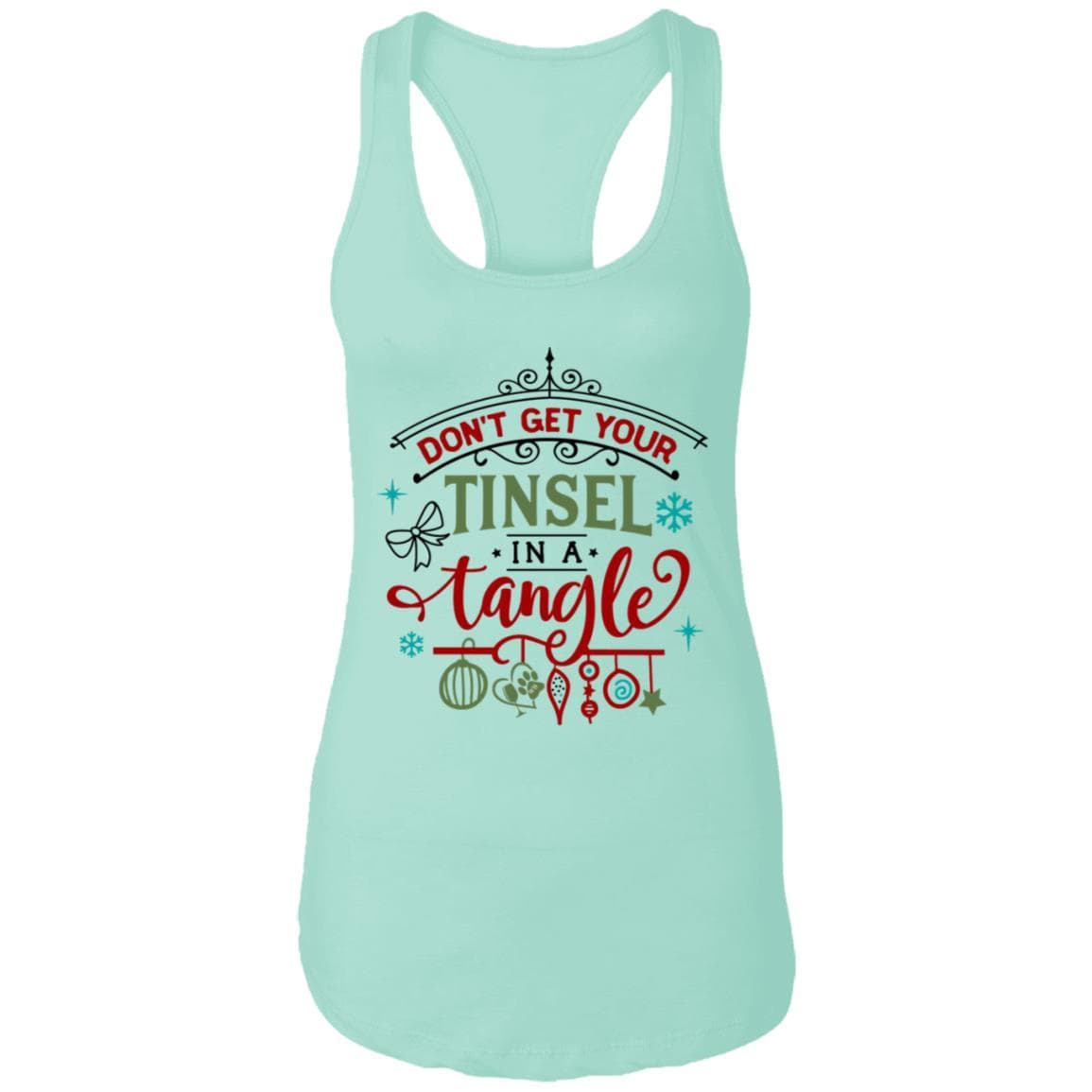 T-Shirts Mint / X-Small WineyBitches.Co "Don't Get Your Tinsel In A Tangle" Ladies Ideal Racerback Tank WineyBitchesCo