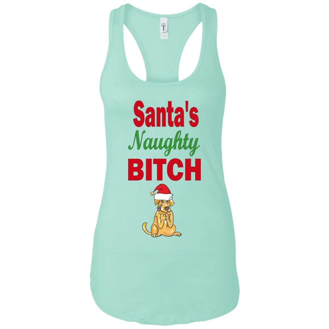 T-Shirts Mint / X-Small WineyBitches.co Santa's Naughty Bitch-Personalized Racerback Tank WineyBitchesCo