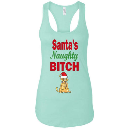 T-Shirts Mint / X-Small WineyBitches.co Santa's Naughty Bitch-Personalized Racerback Tank WineyBitchesCo