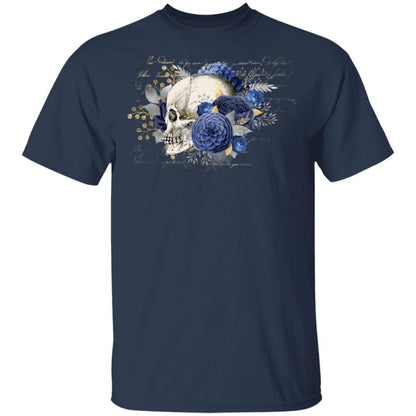 T-Shirts Navy / S Winey Bitches Co Skull Design #5 5.3 oz. T-Shirt WineyBitchesCo