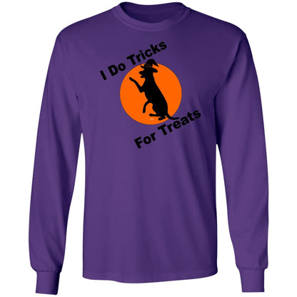T-Shirts Purple / S WineyBitches.Co "I Do Tricks For Treats" Dog- LS Ultra Cotton T-Shirt WineyBitchesCo