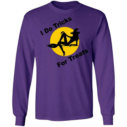 T-Shirts Purple / S WineyBitches.Co "I Do Tricks For Treats" LS Ultra Cotton T-Shirt WineyBitchesCo