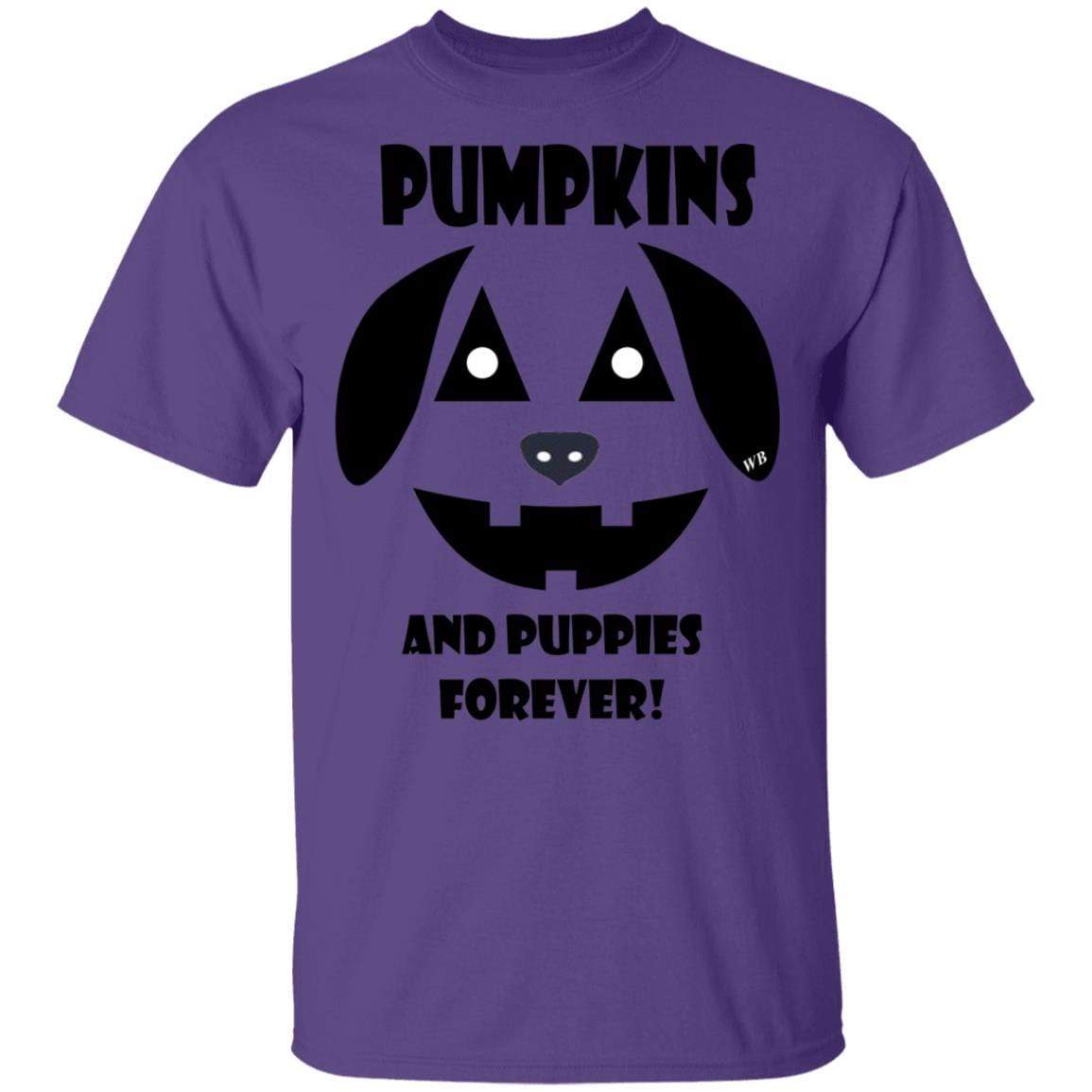 T-Shirts Purple / S WineyBitches.Co "Pumpkins And Puppies Forever" Halloween Collection Ultra Cotton T-Shirt WineyBitchesCo