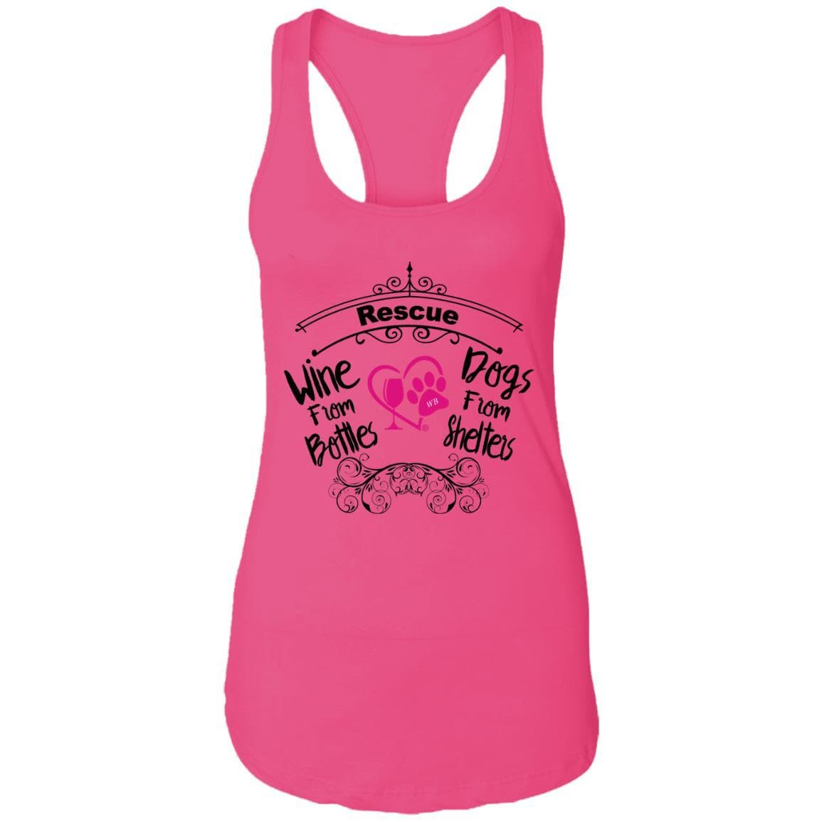 T-Shirts Raspberry / X-Small Winey Bitches Co "I Rescue Wine From Bottles & Dog From Shelters" Ladies Ideal Racerback Tank WineyBitchesCo