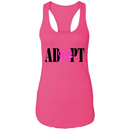 T-Shirts Raspberry / X-Small WineyBitches.Co “Adopt” Ladies Ideal Racerback Tank- Pink Heart- Blk Lettering WineyBitchesCo