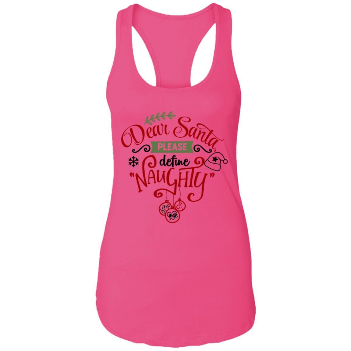 T-Shirts Raspberry / X-Small WineyBitches.Co "Dear Santa Please Define Naughty" Ladies Ideal Racerback Tank WineyBitchesCo