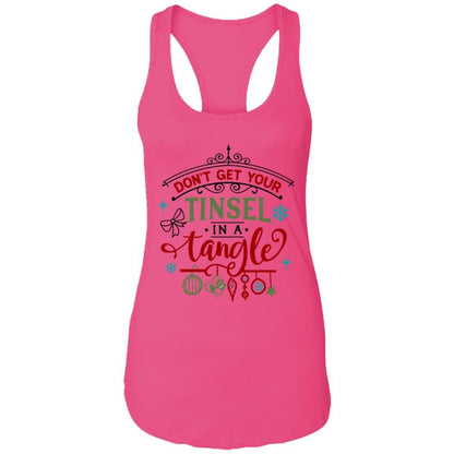 T-Shirts Raspberry / X-Small WineyBitches.Co "Don't Get Your Tinsel In A Tangle" Ladies Ideal Racerback Tank WineyBitchesCo