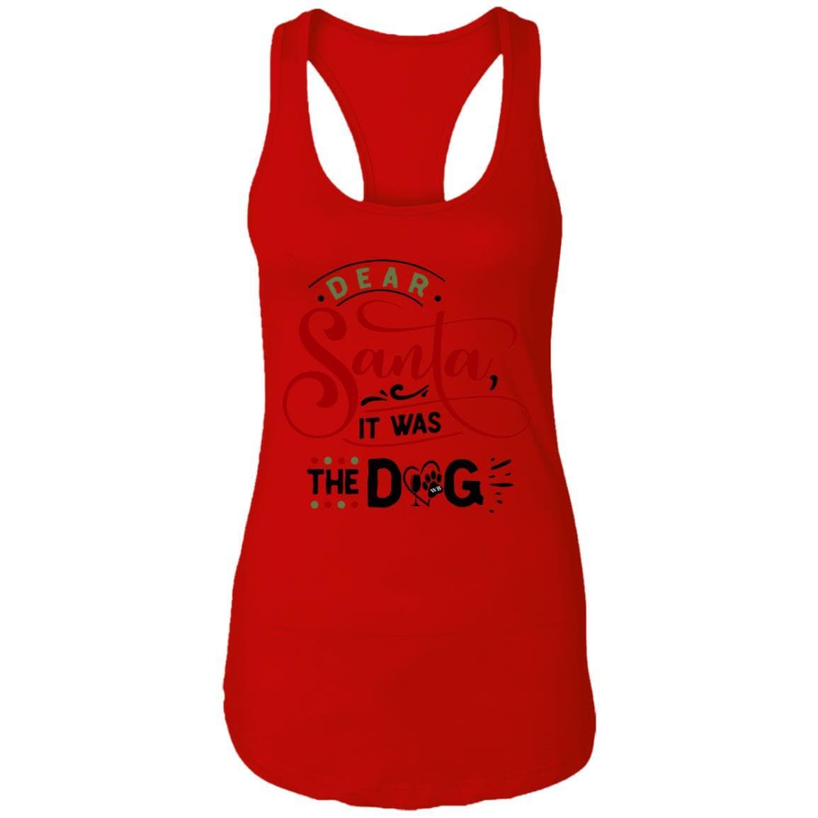 T-Shirts Red / X-Small WineyBitches.Co "Dear Santa It Was The Dog" Ladies Ideal Racerback Tank WineyBitchesCo