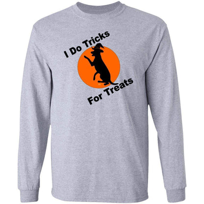 T-Shirts Sport Grey / S WineyBitches.Co "I Do Tricks For Treats" Dog- LS Ultra Cotton T-Shirt WineyBitchesCo