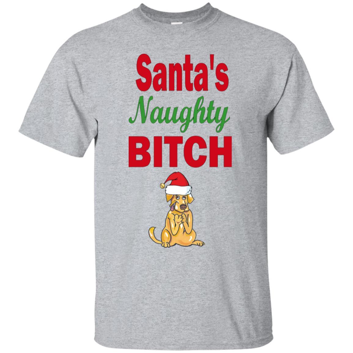 T-Shirts Sport Grey / S WineyBitches.co Santa's Naughty Bitch- Cotton T-Shirt WineyBitchesCo