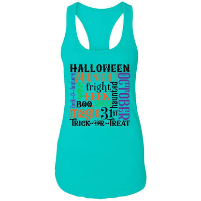 T-Shirts Tahiti Blue / X-Small Winey Bitches Co "Halloween Word Jumble" Ladies Ideal Racerback Tank WineyBitchesCo