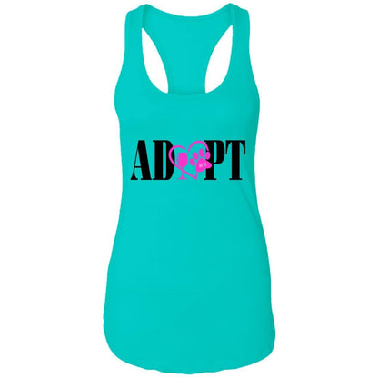 T-Shirts Tahiti Blue / X-Small WineyBitches.Co “Adopt” Ladies Ideal Racerback Tank- Pink Heart- Blk Lettering WineyBitchesCo