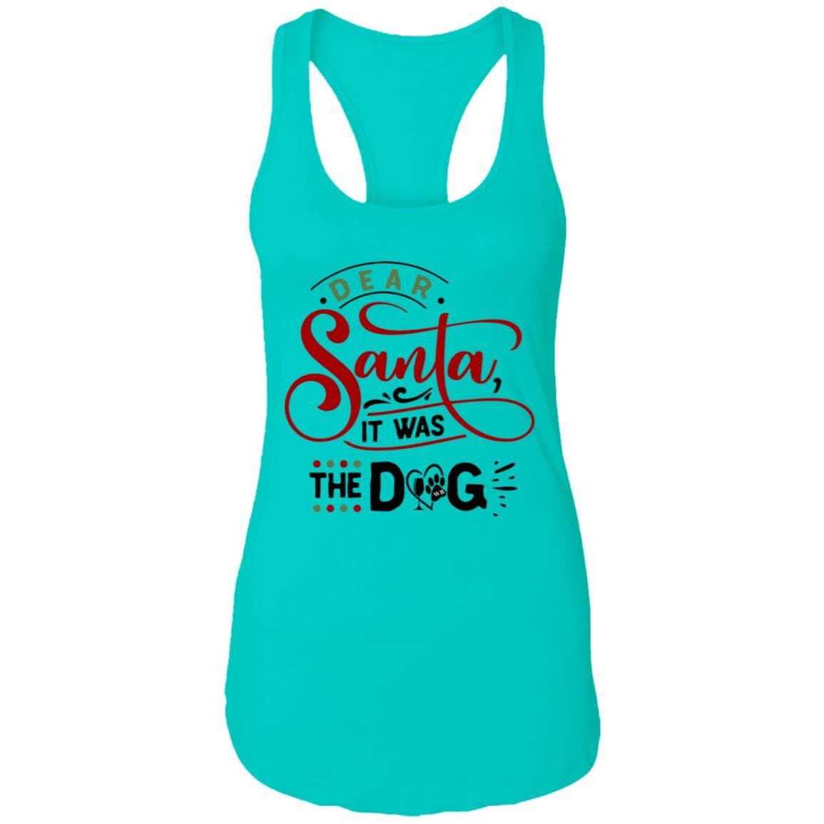 T-Shirts Tahiti Blue / X-Small WineyBitches.Co "Dear Santa It Was The Dog" Ladies Ideal Racerback Tank WineyBitchesCo
