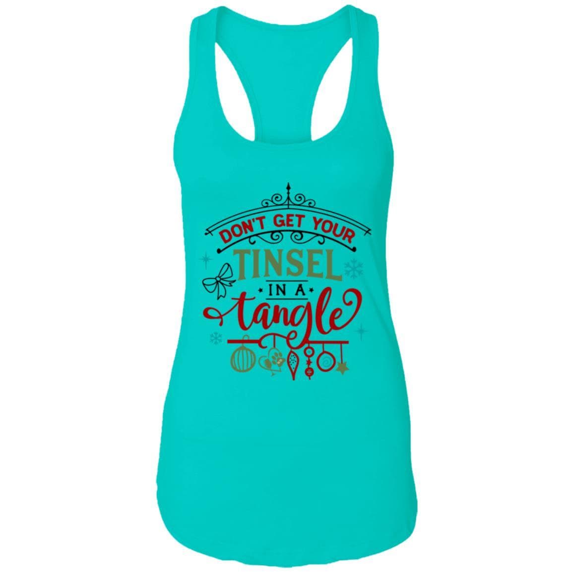 T-Shirts Tahiti Blue / X-Small WineyBitches.Co "Don't Get Your Tinsel In A Tangle" Ladies Ideal Racerback Tank WineyBitchesCo