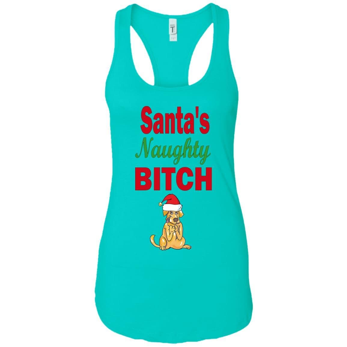 T-Shirts Tahiti Blue / X-Small WineyBitches.co Santa's Naughty Bitch-Personalized Racerback Tank WineyBitchesCo