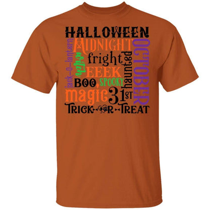 T-Shirts Texas Orange / S Winey Bitches Co "Halloween Word Jumble" 5.3 oz. T-Shirt WineyBitchesCo