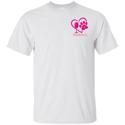T-Shirts White / S WB " I Support Drink A Cup Save A Pup" Ultra Cotton T-Shirt Double graphics WineyBitchesCo