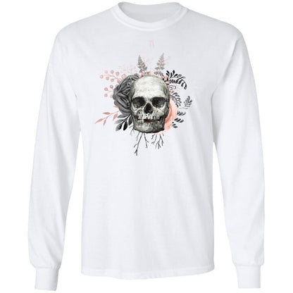 T-Shirts White / S Winey Bitches Co Skull Design #4 LS Ultra Cotton T-Shirt WineyBitchesCo