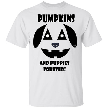 T-Shirts White / S WineyBitches.Co "Pumpkins And Puppies Forever" Halloween Collection Ultra Cotton T-Shirt WineyBitchesCo