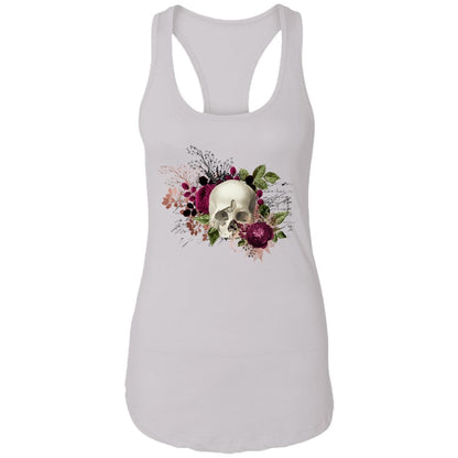 T-Shirts White / X-Small Winey Bitches Co Skull Design #6 Ladies Ideal Racerback Tank WineyBitchesCo