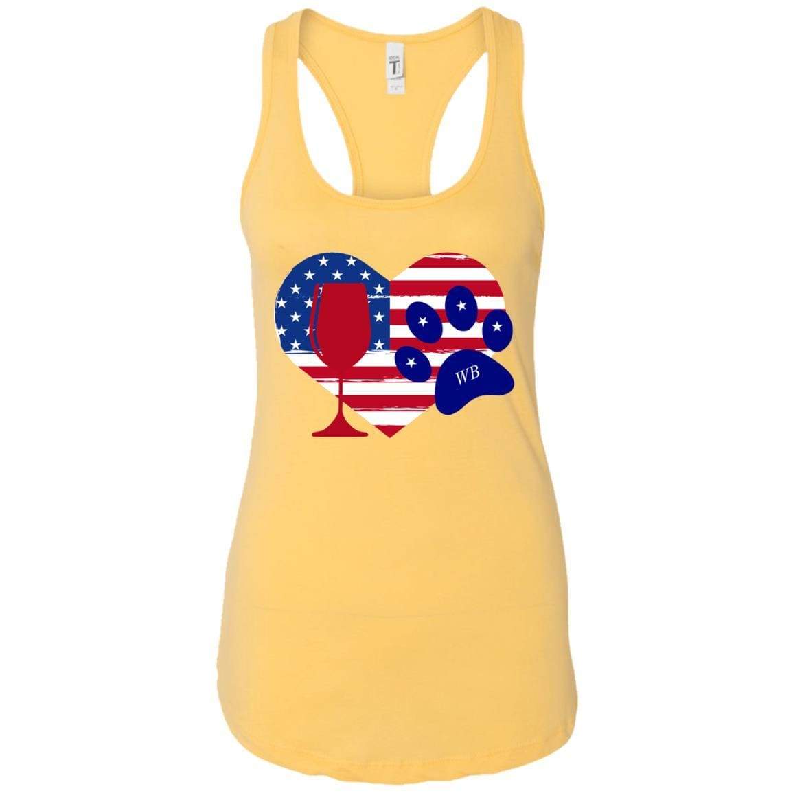 Tank Top Banana Cream / X-Small WineyBitches.Co American Wine Paw Heart Ladies Ideal Racerback Tank WineyBitchesCo