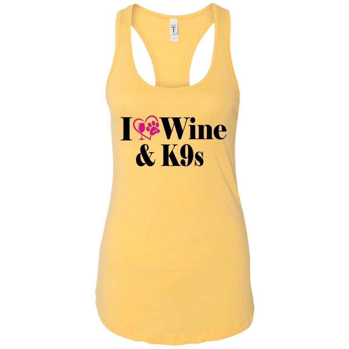 Tank Top Banana Cream / X-Small WineyBitches.Co "I Love Wine and K9s" Ladies Ideal Racerback Tank WineyBitchesCo