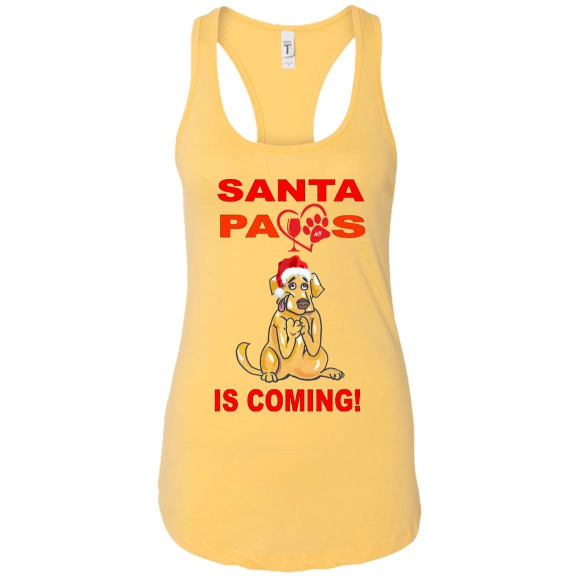 Tank Top Banana Cream / X-Small WineyBitches.co "Santa Paws Is Coming" Next Level Ladies Ideal Racerback Tank WineyBitchesCo