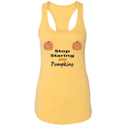 Tank Top Banana Cream / X-Small WineyBitches.Co "Stop Staring At My Pumpkins" Ladies Ideal Racerback Tank WineyBitchesCo