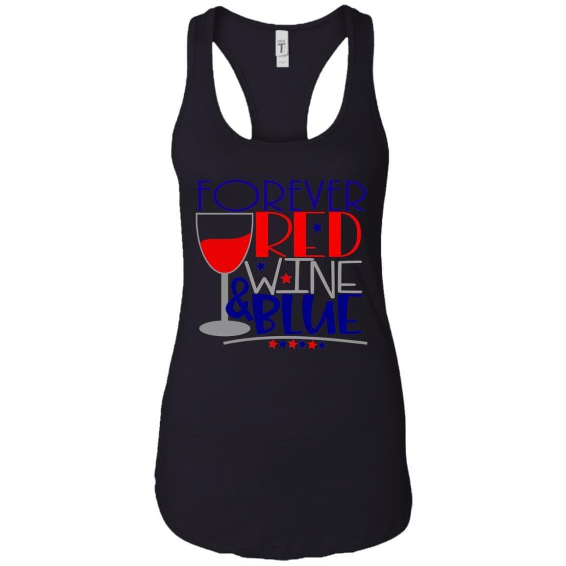 Tank Top Black / X-Small WineyBitches.Co Forever Red Wine & Blue Ladies Ideal Racerback Tank WineyBitchesCo