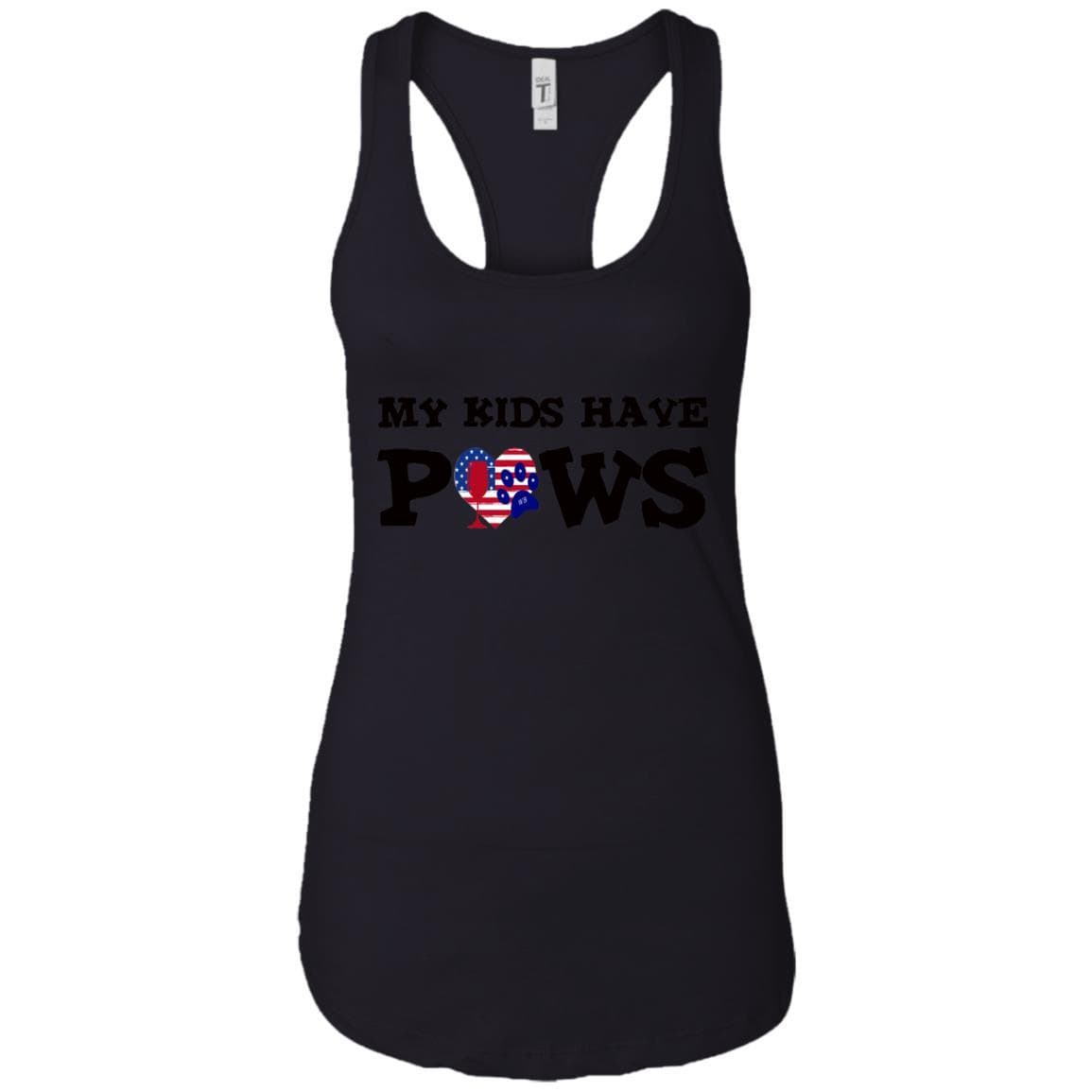 Tank Top Black / X-Small WineyBitches.Co My Kids Have Paws Ladies Ideal Racerback Tank WineyBitchesCo