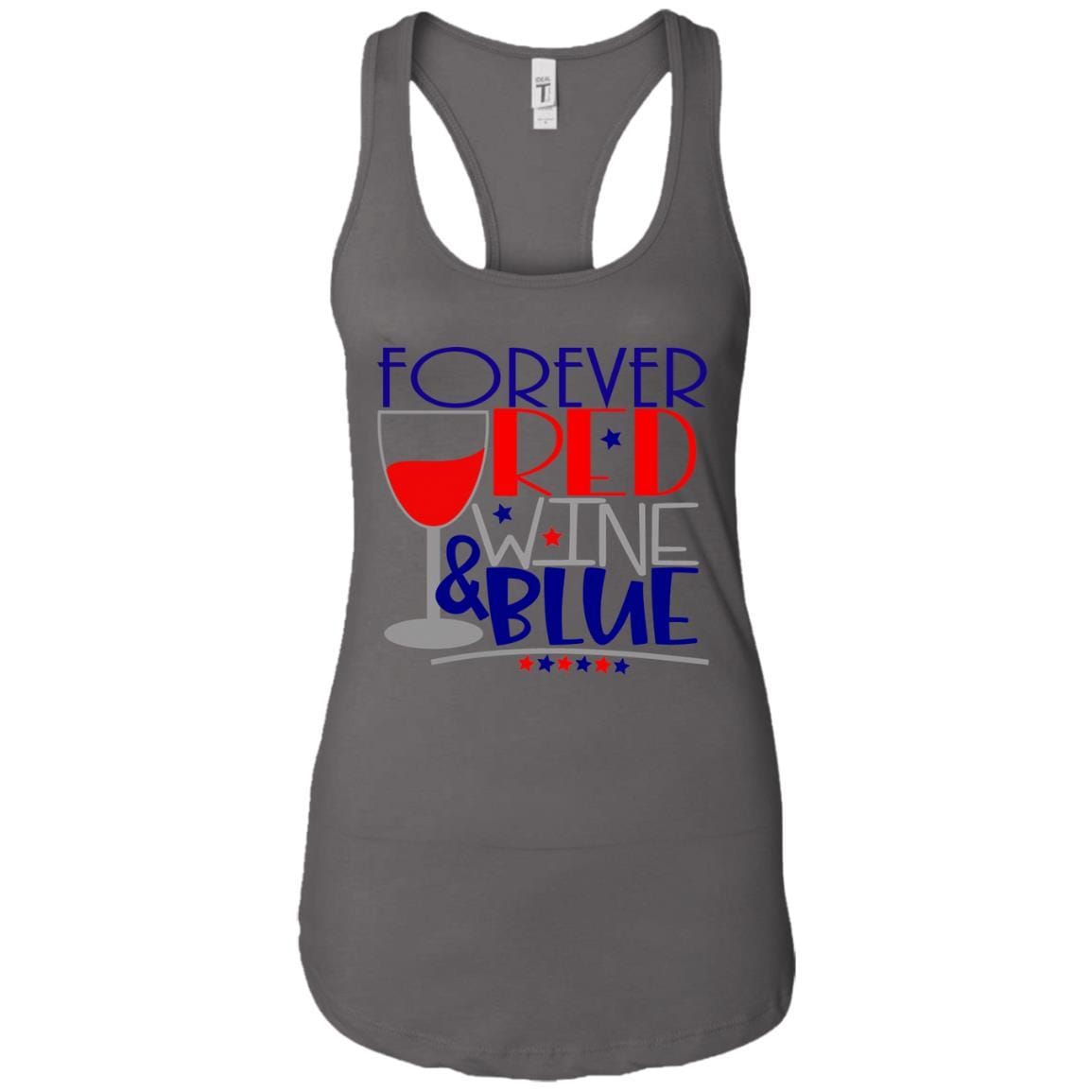 Tank Top Dark Grey / X-Small WineyBitches.Co Forever Red Wine & Blue Ladies Ideal Racerback Tank WineyBitchesCo