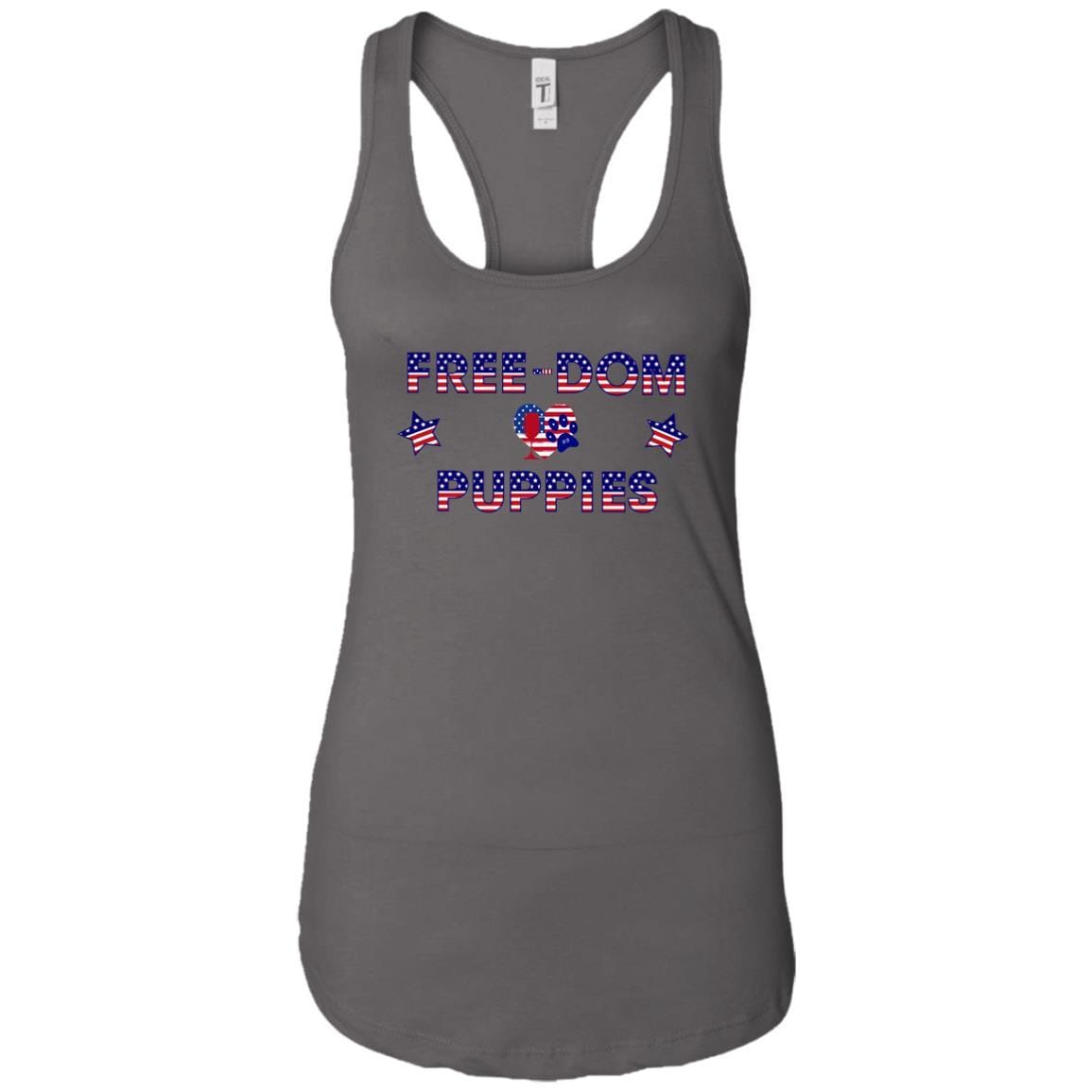 Tank Top Dark Grey / X-Small WineyBitches.Co Free-Dom Puppies Ladies Ideal Racerback Tank WineyBitchesCo