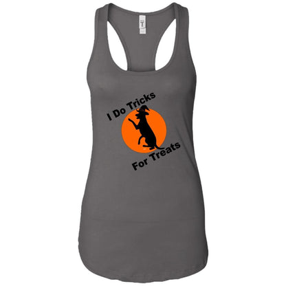 Tank Top Dark Grey / X-Small WineyBitches.Co "I Do Tricks For Treats" Dog-Ladies Ideal Racerback Tank WineyBitchesCo