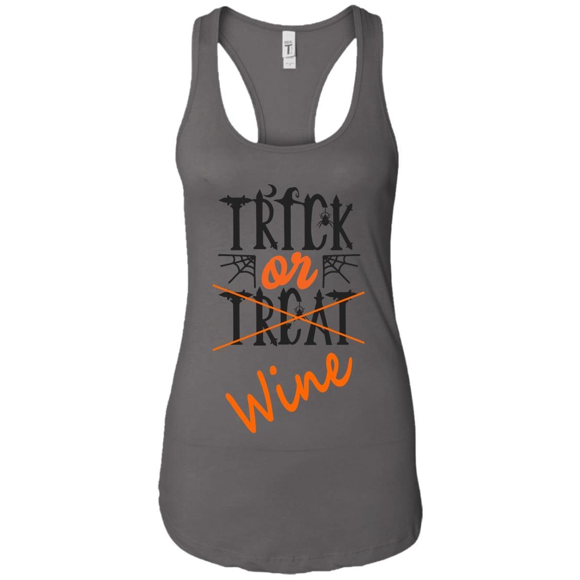 Tank Top Dark Grey / X-Small WineyBitches.Co "Trick Or Wine" Halloween Ladies Ideal Racerback Tank WineyBitchesCo