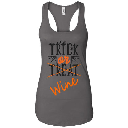 Tank Top Dark Grey / X-Small WineyBitches.Co "Trick Or Wine" Halloween Ladies Ideal Racerback Tank WineyBitchesCo