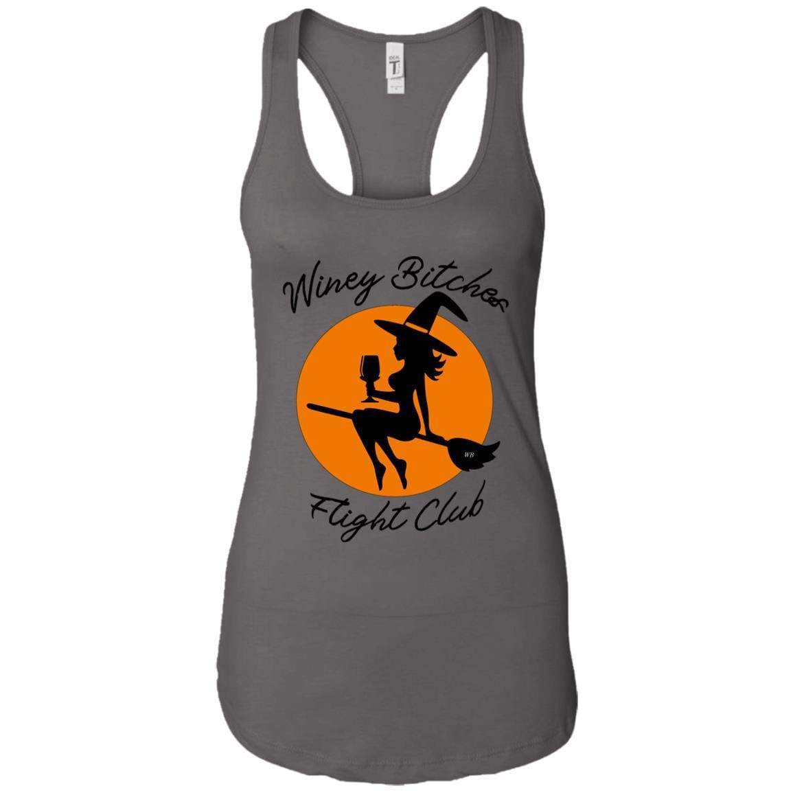 Tank Top Dark Grey / X-Small WineyBitches.Co "Winey Bitches Flight Club" Ladies Ideal Racerback Tank WineyBitchesCo