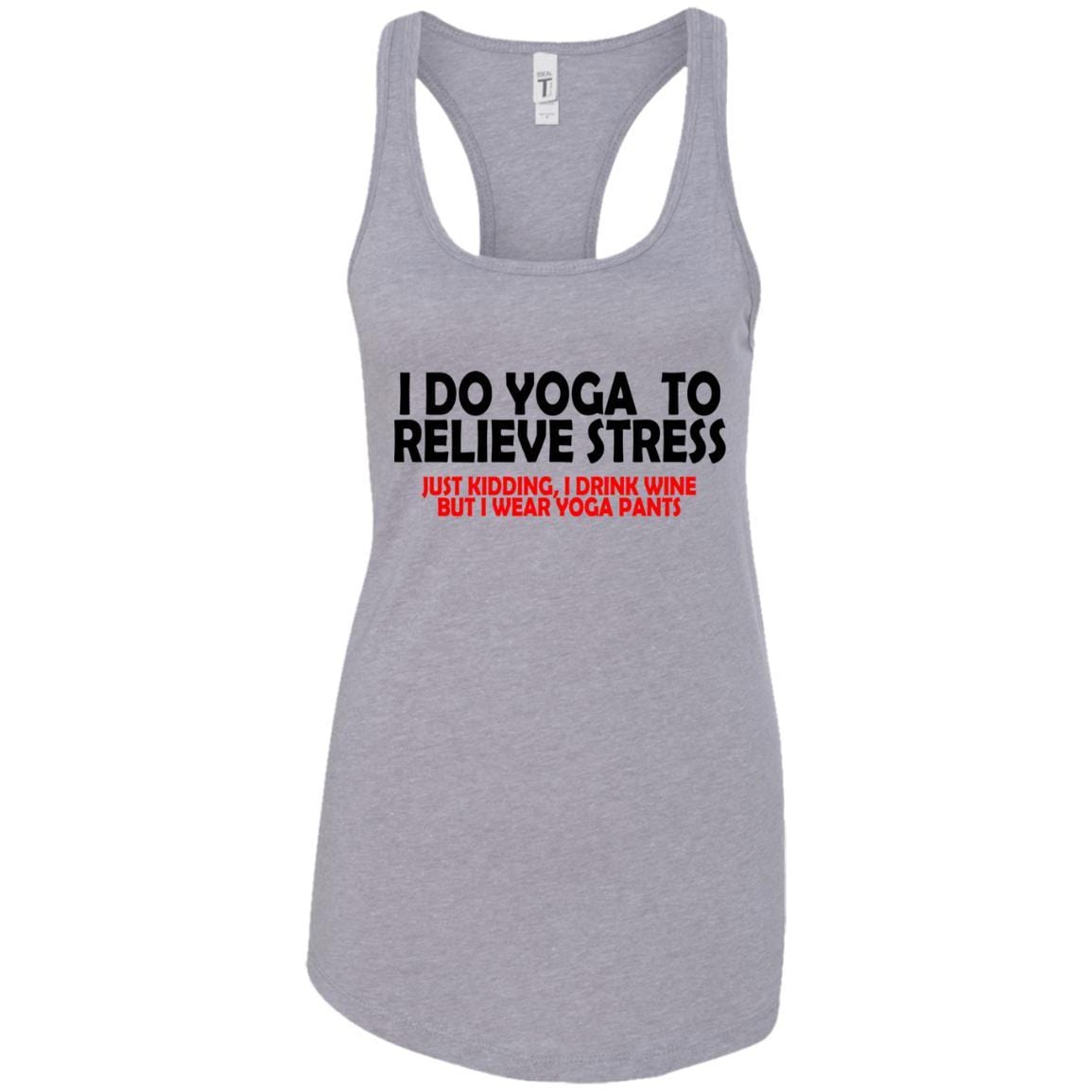 Tank Top Heather Grey / X-Small Wine and Yoga Pants Next Level Ladies Ideal Racerback Tank WineyBitchesCo