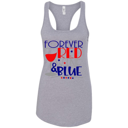 Tank Top Heather Grey / X-Small WineyBitches.Co Forever Red Wine & Blue Ladies Ideal Racerback Tank WineyBitchesCo