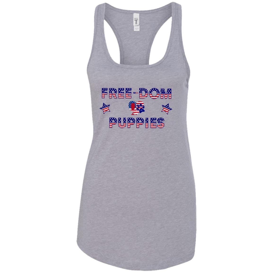 Tank Top Heather Grey / X-Small WineyBitches.Co Free-Dom Puppies Ladies Ideal Racerback Tank WineyBitchesCo