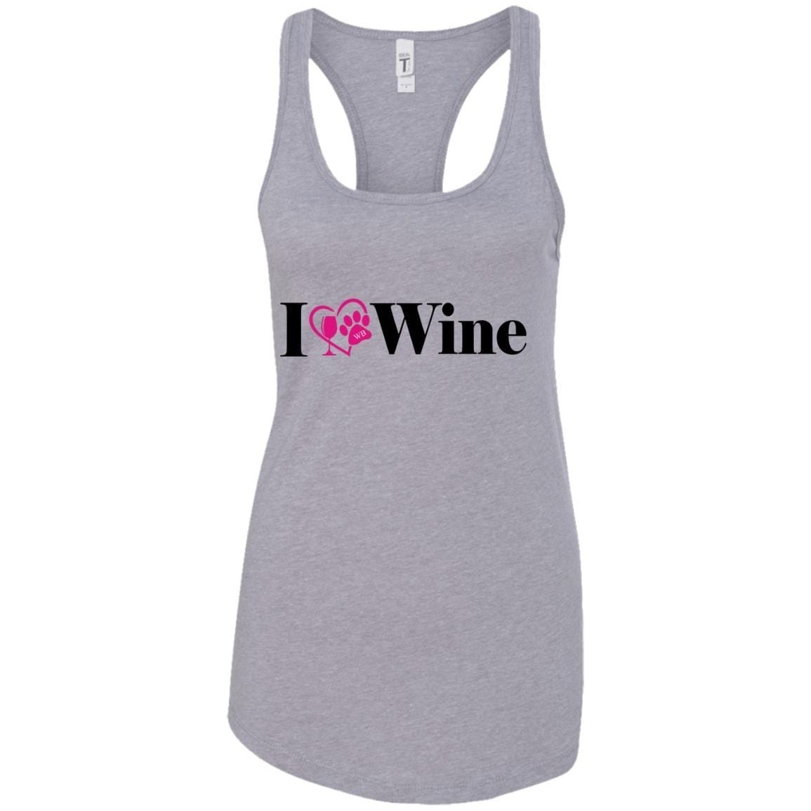 Tank Top Heather Grey / X-Small WineyBitches.Co "I Love Wine" Next Level Ladies Ideal Racerback Tank WineyBitchesCo