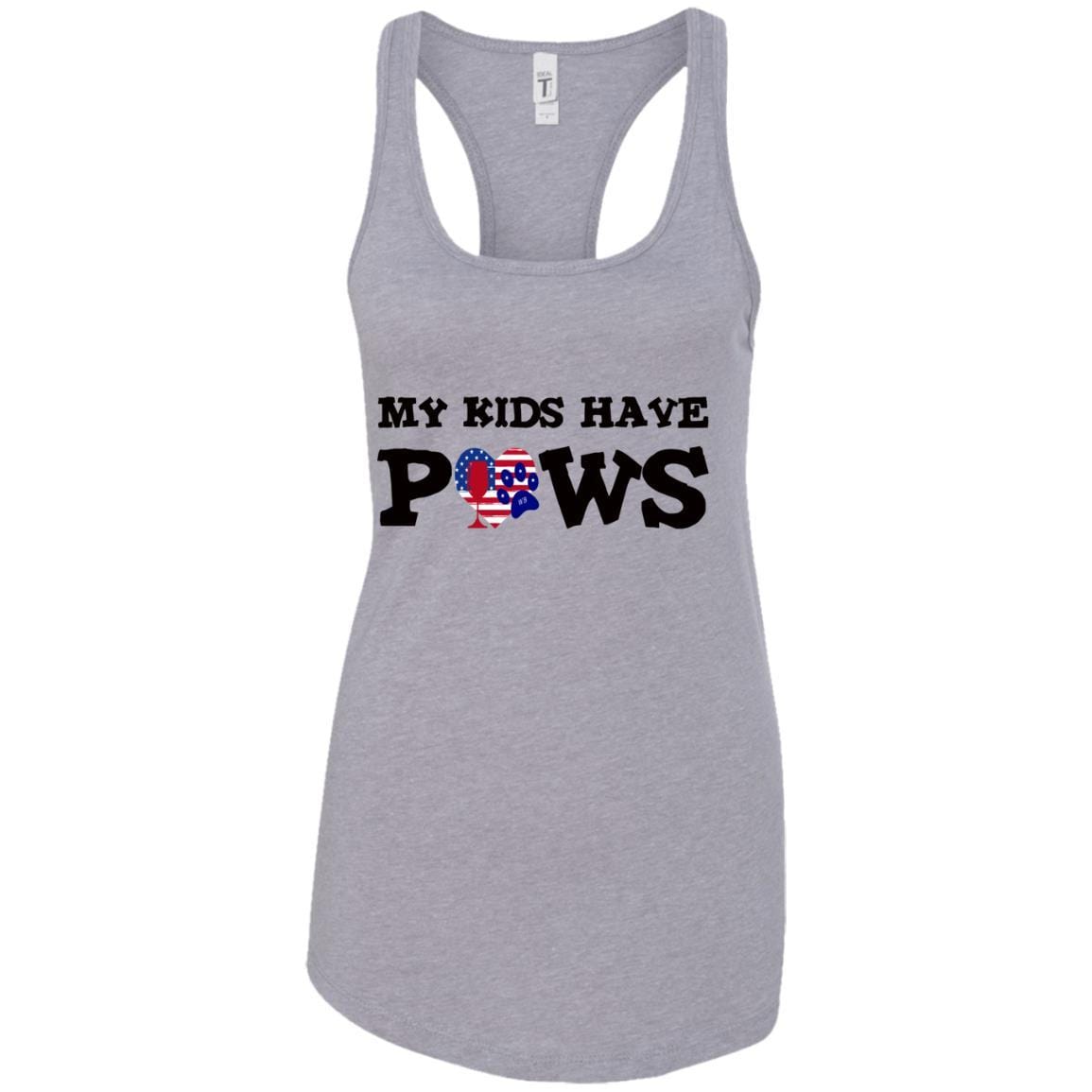 Tank Top Heather Grey / X-Small WineyBitches.Co My Kids Have Paws Ladies Ideal Racerback Tank WineyBitchesCo