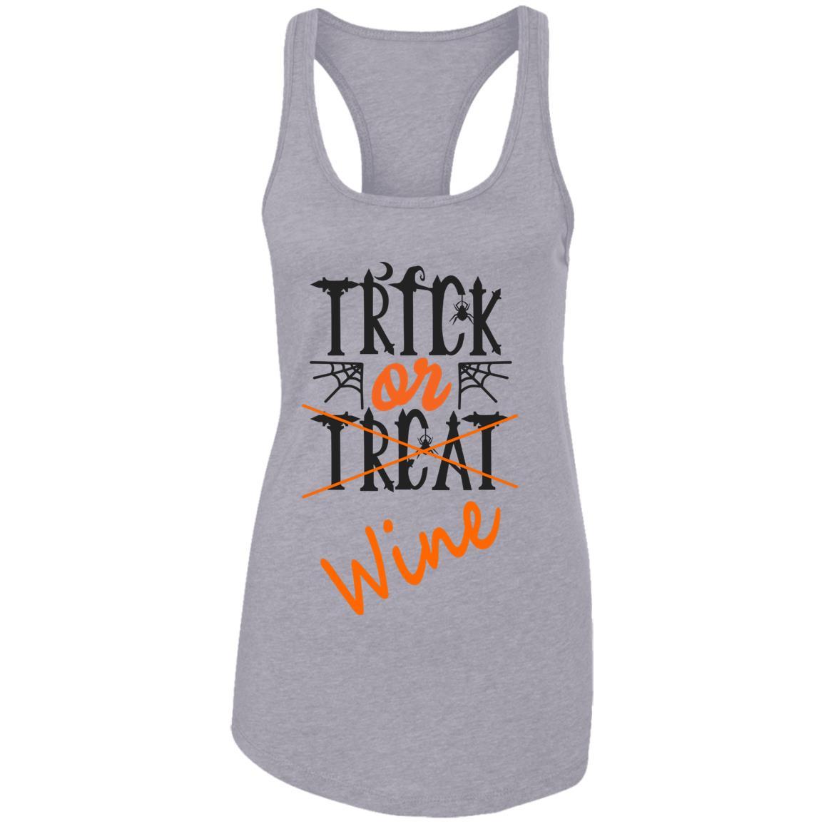 Tank Top Heather Grey / X-Small WineyBitches.Co "Trick Or Wine" Halloween Ladies Ideal Racerback Tank WineyBitchesCo