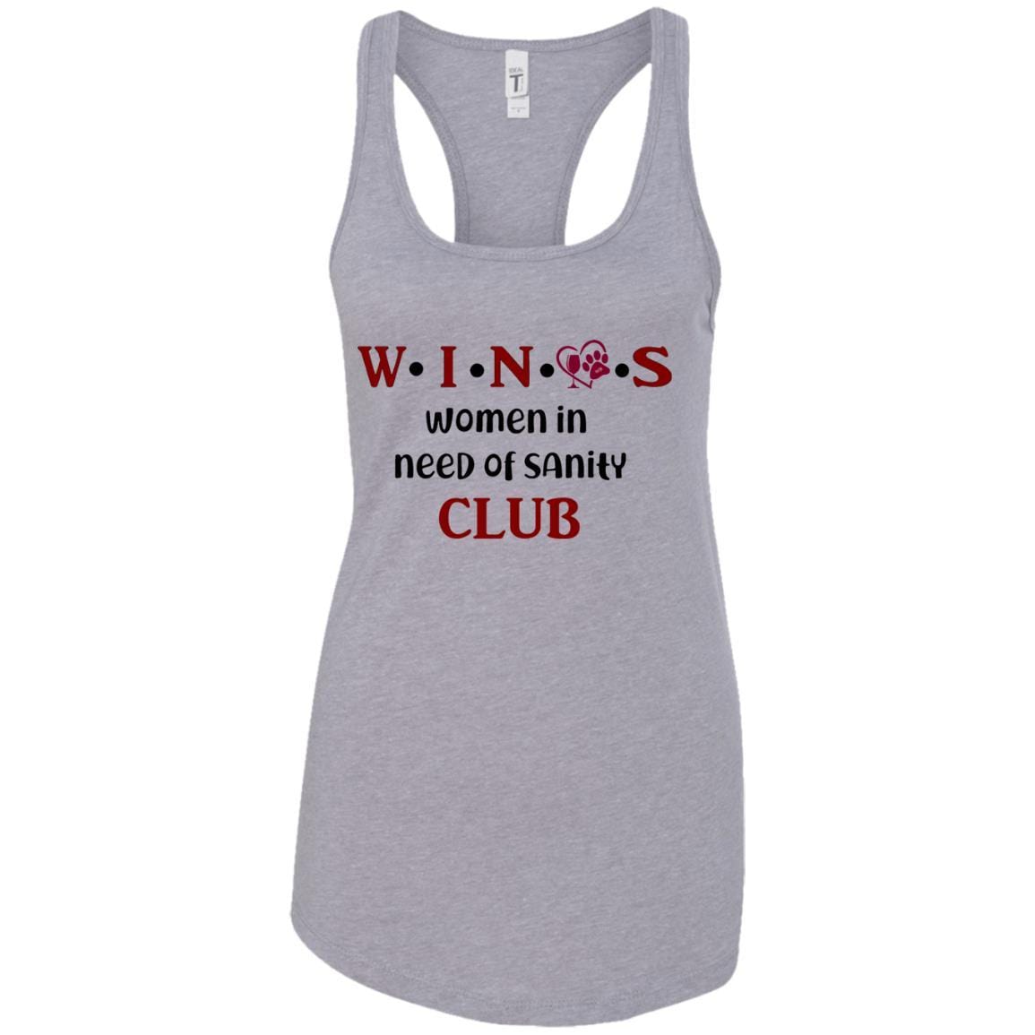 Tank Top Heather Grey / X-Small WineyBitches.Co WINOS Club Ladies Ideal Racerback Tank Top (Burg Lettering) WineyBitchesCo