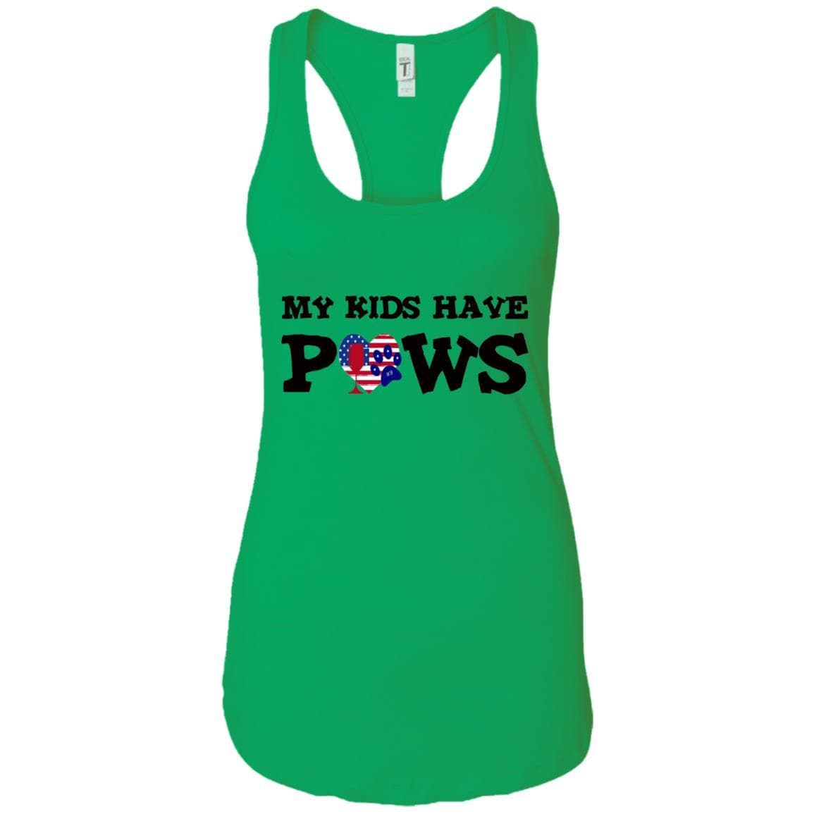Tank Top Kelly Green / X-Small WineyBitches.Co My Kids Have Paws Ladies Ideal Racerback Tank WineyBitchesCo