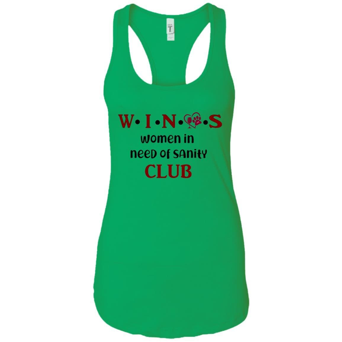 Tank Top Kelly Green / X-Small WineyBitches.Co WINOS Club Ladies Ideal Racerback Tank Top (Burg Lettering) WineyBitchesCo