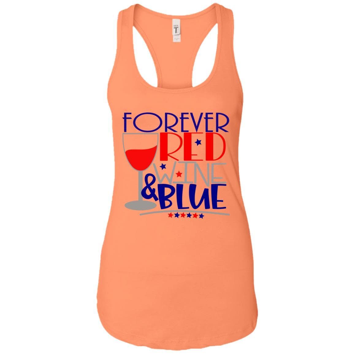 Tank Top Light Orange / X-Small WineyBitches.Co Forever Red Wine & Blue Ladies Ideal Racerback Tank WineyBitchesCo